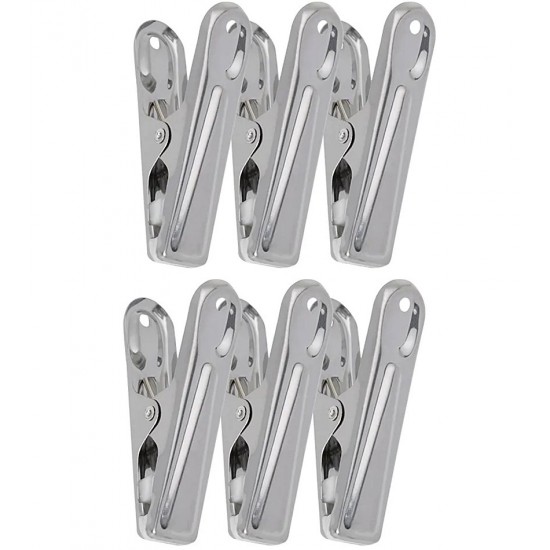 Jogo 6 Prendedores 6,5cm Em Aço Inox Para Embalagens